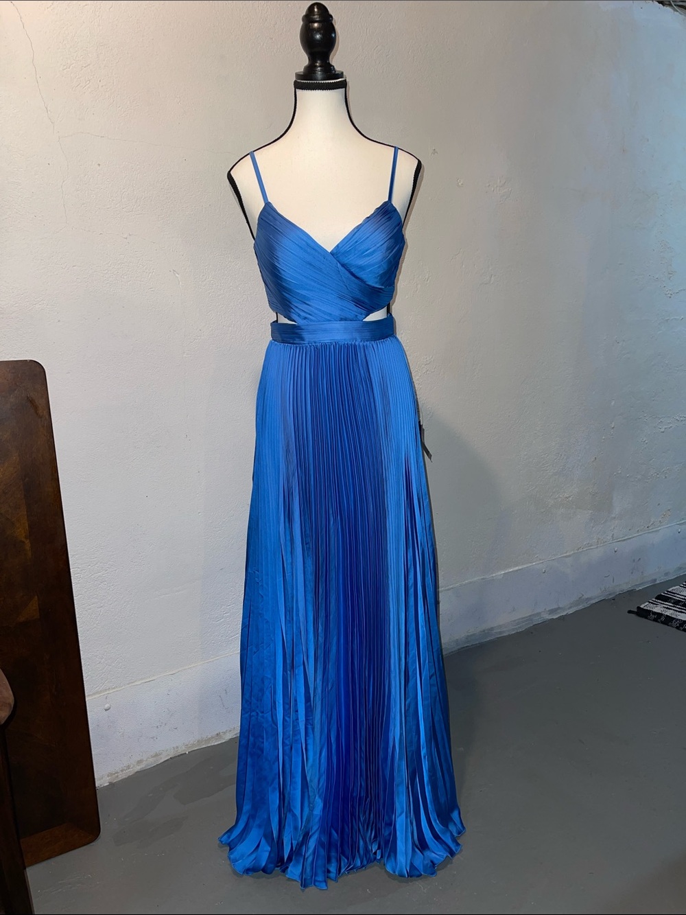 Lulu's Royal Blue Pleated Maxi Dress with Spaghetti Straps